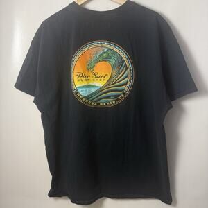 Hermosa Beach T-Shirt Men’s XL Black Coastal Classics Surf Rider Beach Souvenir